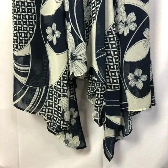 Modcloth Blue & White Floral Chiffon Halter Midi Dress S - Picture 4 of 4